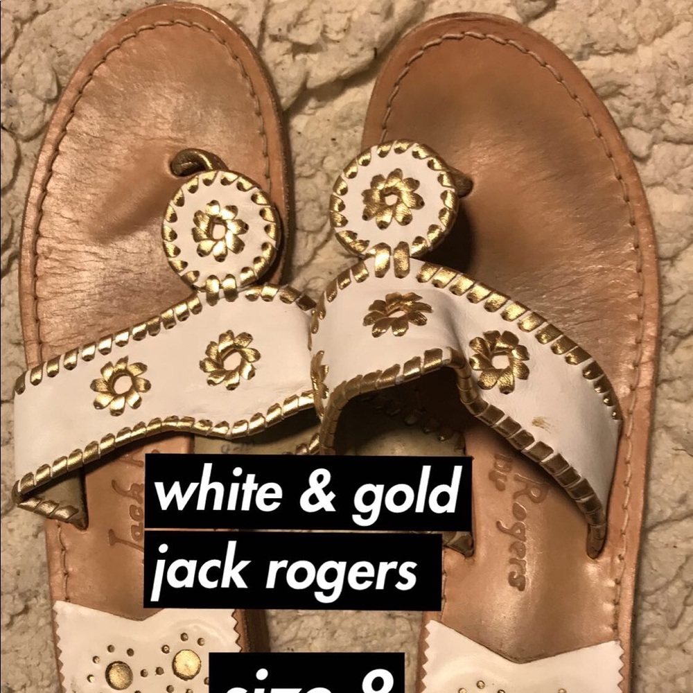 white and gold jack rogers!!!